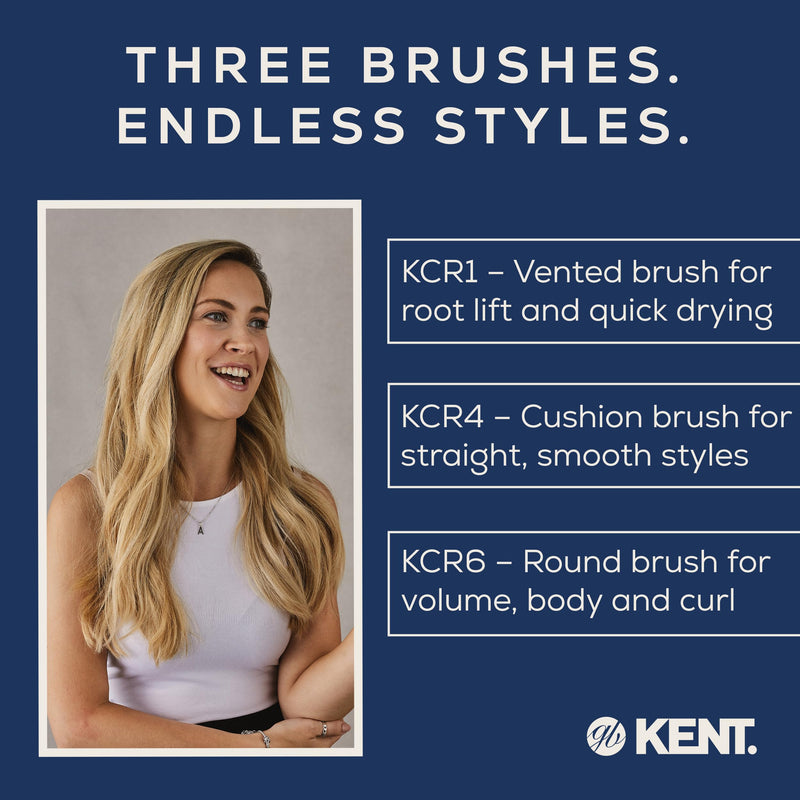 Kent Create Gift Set - Hair Brush Set for Women with 3 Award-Winning Styling Hairbrushes for Root Lift, Smoothing, Volume & Curls, Premium Women’s Gift Set for Healthy, Shiny Hair Detangle Straighten & Curl Set