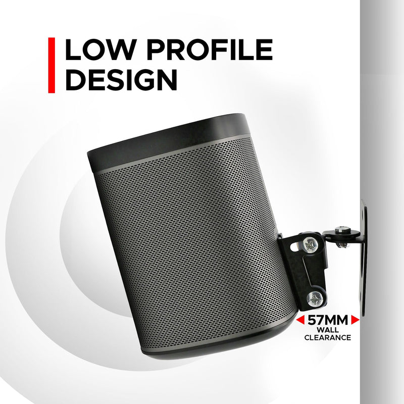 Sound Bass Play 1 Wall Mount Black, Compatible with Sonos Play:1 Only, Adjustable Swivel & Tilt Mechanism, Mounting Bracket Includes All Fixings