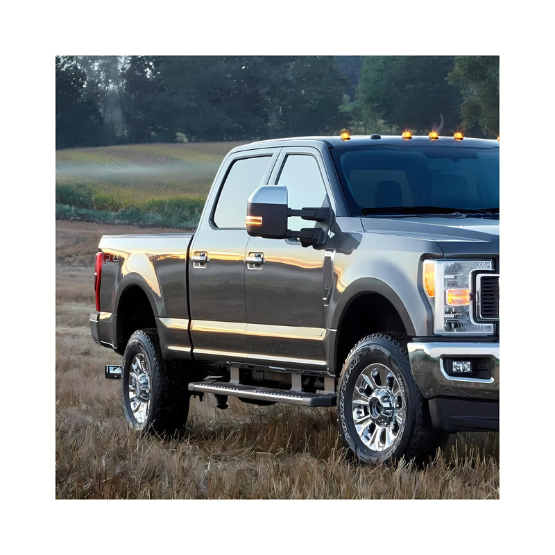 Chrome Exterior Door Top Half Tow Mirror Cap Cover for Ford Super Duty 2017-2025 F250 F350 2017-2022 F450 F550 Snap-on Towing Accessories (Chrome)