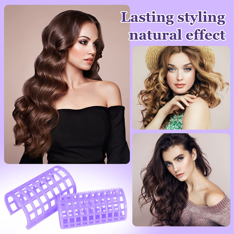  [AUSTRALIA] - 12 Pcs Hair Rollers Set, Self Grip Hair Rollers, Plastic Rollers Curlers, Adhesive Roller, for Long Medium Short Hair Styling Hair