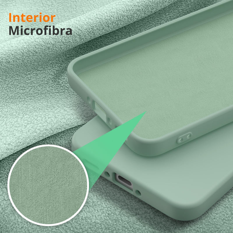 Suitable for Samsung Galaxy A37 5G Phone Case [Liquid Silicone Cover] [Microfiber Interior] Rubber Silicone Gel TPU Liquid Shockproof Case for Samsung Galaxy A37 5G - Match Matcha Green