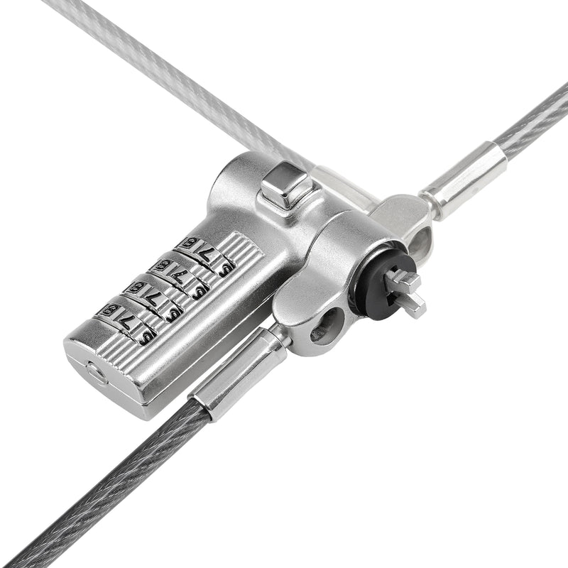 StarTech Universal Laptop Lock, 6.6ft, TAA, Cut-Resistant Cable (2m) | Security Cable For Notebooks Compatible With Noble Wedge/Nano/K-Slot, Keyless Combination Locking Cable Resettable Combination Single Pack Adjustable