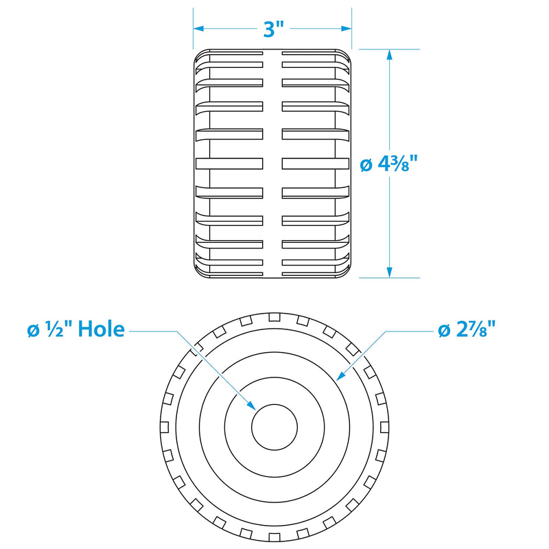 Seachoice Molded Ribbed Wobble Roller, One Size