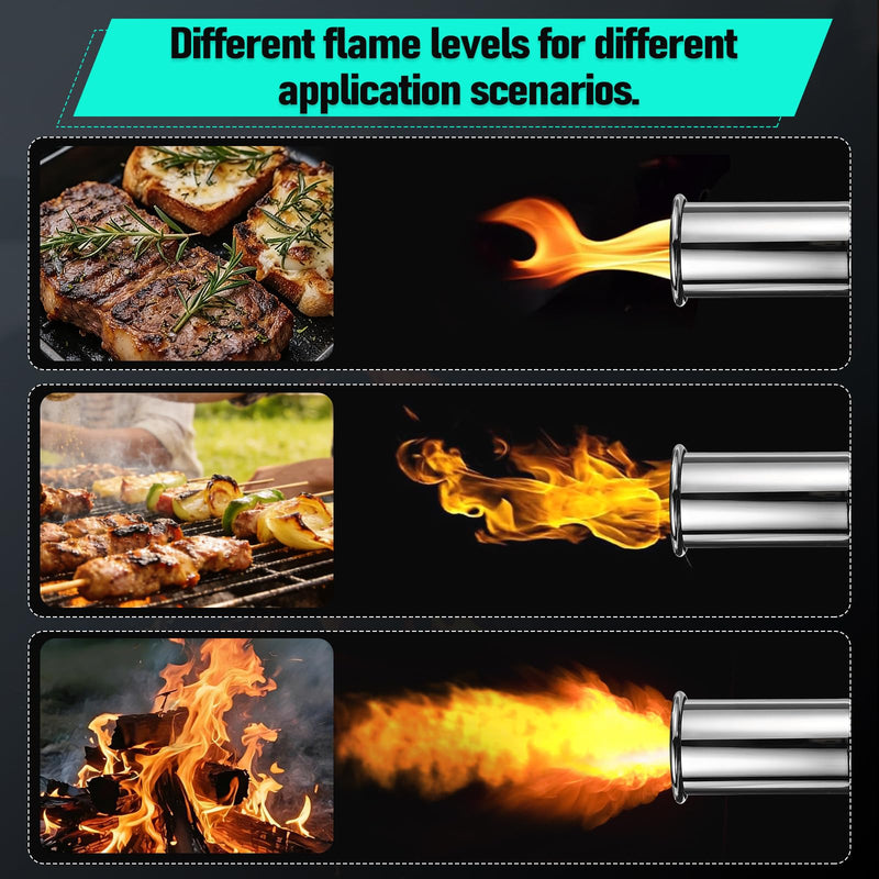 Propane Torch, Torch Lighter with Max Fire Trigger, Blow Torch Gun with Adjustable Flame & Safety Lock, Flame Thrower for Grill, Cooking, BBQ(Tank Not Included)