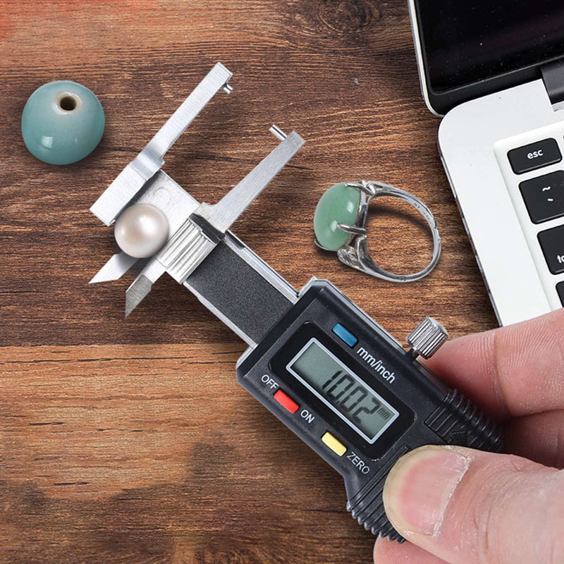 Electronic Digital Caliper, 1.5V Stainless Steel Micro Electronic Digital Display Triple Use Ruler Thickness Measuring Caliper 0~25mm Measuring Range, 0.03mm Accuracy