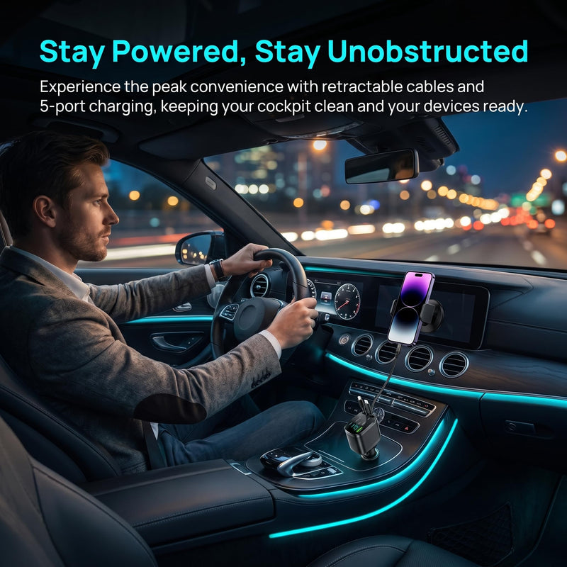 The Retractable car Phone Charger (Supporting USB C Fast Charging) is a Must-Have Gift for Cars and is Suitable for iPhone 17/16/15/14 Series. It can Ensure Your Safety Throughout the Process.