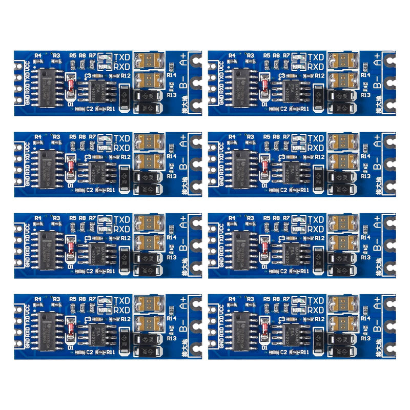 8PCS TTL to RS485 Module, 485 to Serial Port UART Level Mutual Conversion Power Supply Module 3.3V 5V