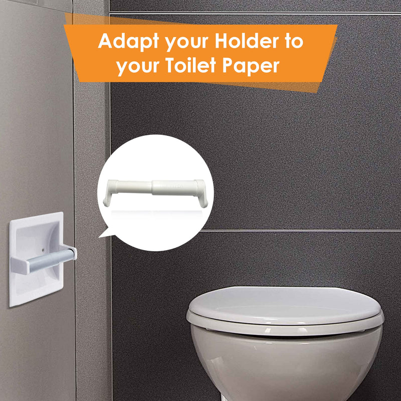 Top River Toilet Paper Holder Extender, Fit Double Rolls and Triple Rolls, Mega Rolls and Large Toilet Paper Rolls (Set of 2)