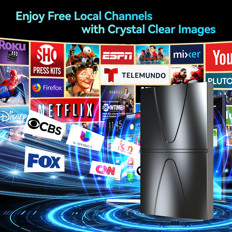 4900+ Miles Range Digital Antenna,2026 Strongest TV Antenna for Local Channels and All Smart/Old TVs with Amplified Signal Booster
