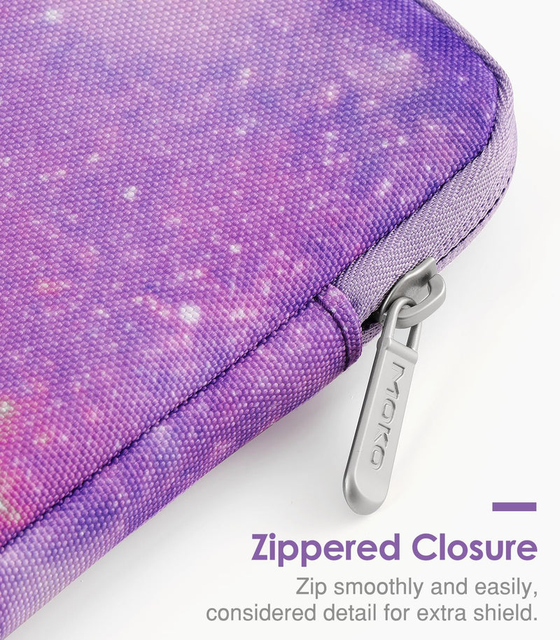 MoKo 6-7 Inch Kindle Sleeve Bag, Protective Nylon Cover Compatible with Kindle Paperwhite 2021, Fire 7 2022, All-New Kindle/Kids (11th Generation) 2022, Kindle Oasis E-Reader, Purple Starry Sky 6.8 inch