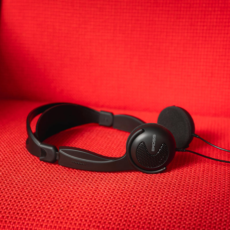Koss KTXPro1 Titanium 90s Style On-Ear Headphones, Black, Volume Control | Retro Style, Wired 3.5mm Plug, 60 ohm Dynamic Drivers