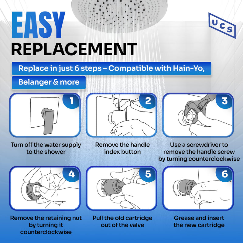 HJ-40 (JL01GJ) Hain-Yo, Huntington Brass, Vima Decor Faucet Cartridge Replacement - 40mm Diameter Shower Cartridge - Easy Installation HJ-40 (JL01GJ)