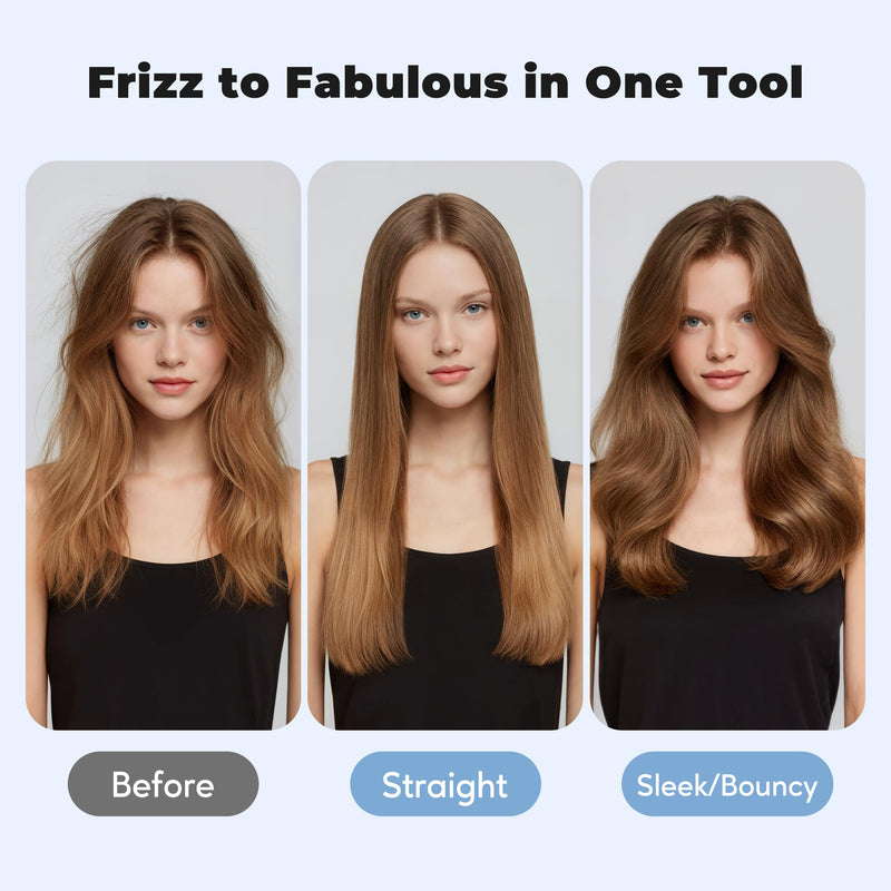 Farery Thermal Brush Ceramic Tourmaline Ionic Curling Iron, 60MM Volumizing Hot Brush Create Root Volume & Loose Curls, 5 Temperatures Heated Volumizer, Dual Voltage
