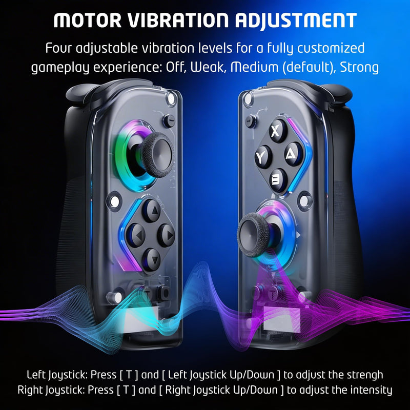 TNDA Wireless Controller Compatible with Switch and Switch 2, Charging Adapters Included, Hall Effect Joystick Wireless Joypad with RGB Lighting, 6-Axis Gyroscope Motion Control, Turbo Button, Rechargeable Battery