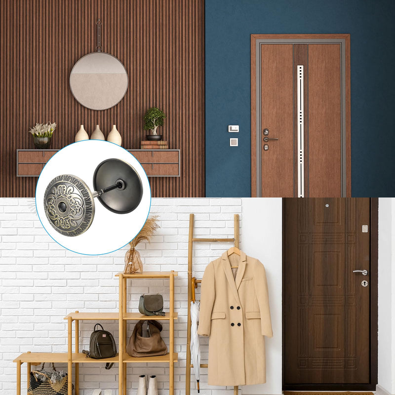 PATIKIL Door Hole Cover Plate, 2 Inches Zinc Alloy Flower Round Deadbolt Cover Plate Door Reinforcement Plate for Door Hole Filling (Chrome Plated) Chrome Plated