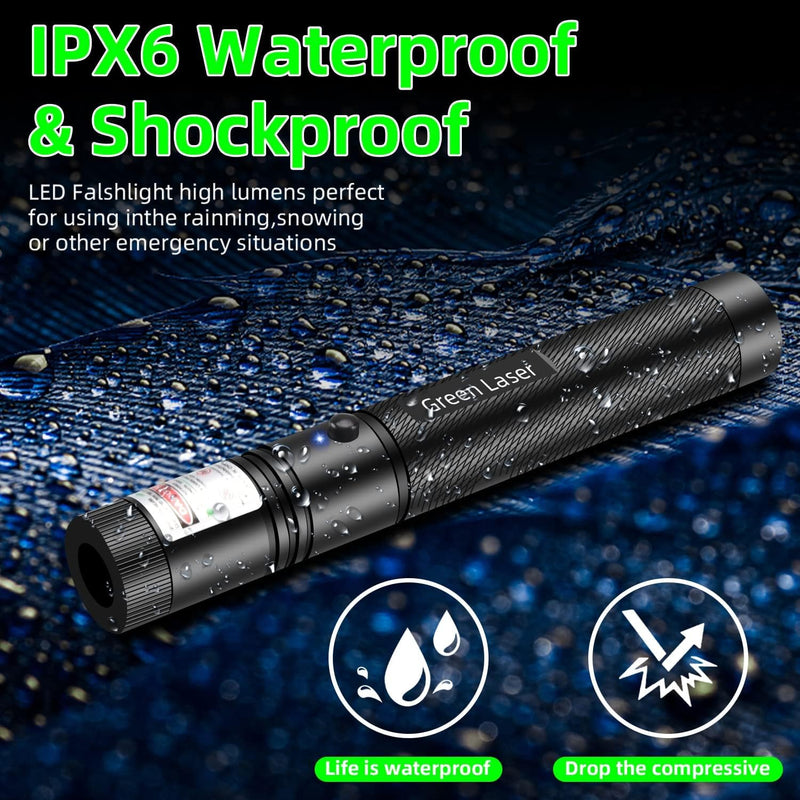 Laser Pointer High Power, Green Laser Pointer Indicator Light, USB Charge，Presentation, Interactive Toys for Indoor Dogs Cats