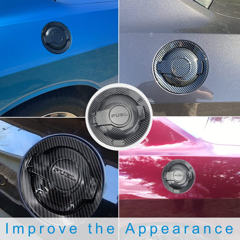 68250120AA Gas Cap Cover - Carbon Fibre Fuel Fill Gas Tank Cap Door Accessories Compatible With Dodge Challenger 2008-2023