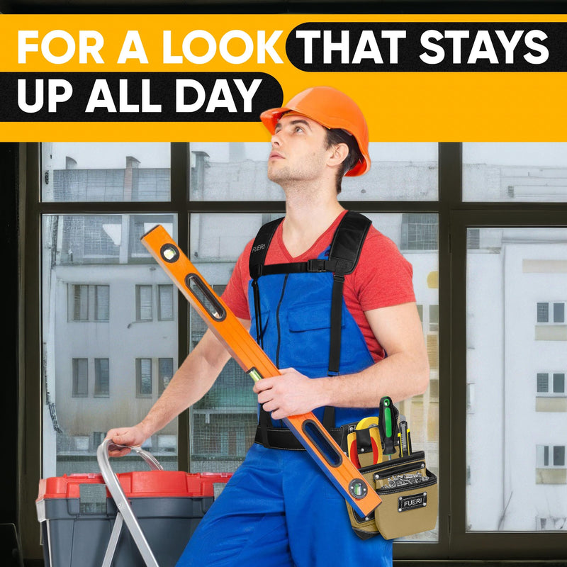 FUERI Tool Belt Suspender for Men Adjustable Heavy Duty Construction Carpenter Electrician 1