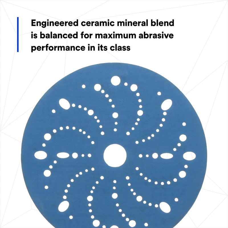 3M Hookit Blue Abrasive Discs 36183, Multi-Hole, Blend Preparation, Paint Preparation, 6 in, 600 Grade, 50 Discs/Carton Multi-Hole Disc 6 in diameter 600+ Grit