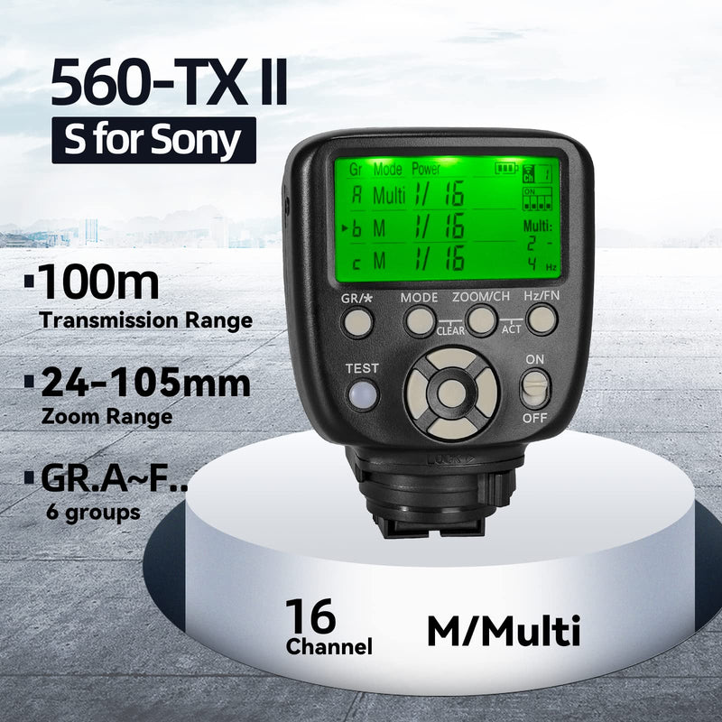 Yongnuo YN560-TX II S Wireless Flash Trigger for Sony Cameras, Controller Trasmitter for Yongnuo YN-560III YN560 IV Flash Speedlite YN560-TX II for Sony