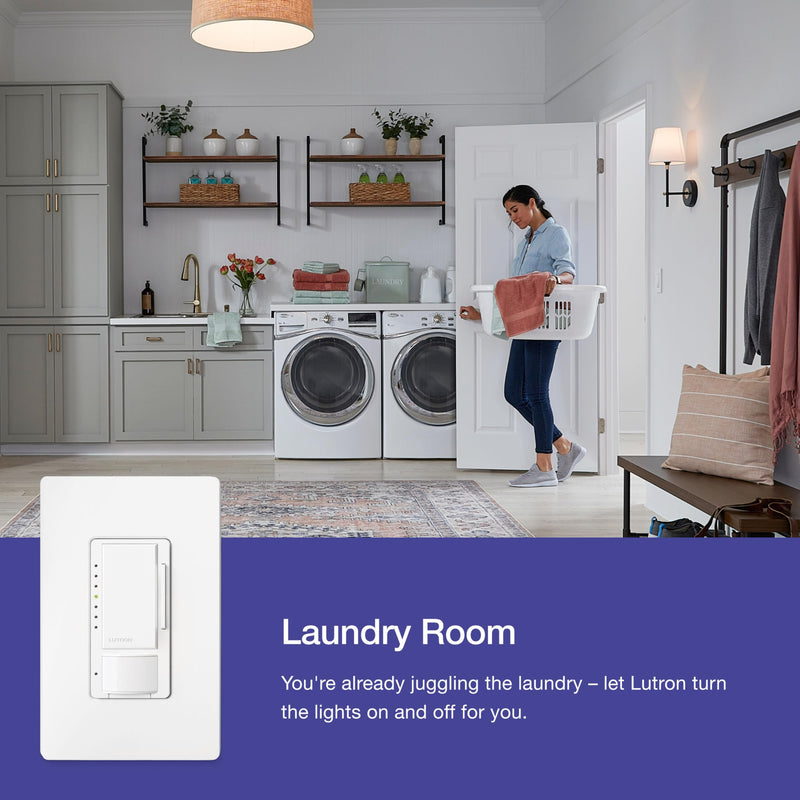 Lutron Maestro Motion Sensor Dimmer Switch for Bathroom, Garage, Laundry Room, and Closet, Occupancy and Vacancy Sensor, Single-Pole/Multi-Location, No Neutral Req, MSCL-OP153M-BR, Brown 1 Pack