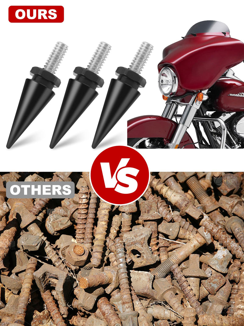 Motorcycle Windshield Bolts, Windscreen Screws, Fairing Bolts Compatible for Harley Davidson Electra Glide, Street Glide, Ultra Classic, Ultra Limited, Tri Glide 1996-2013 Black
