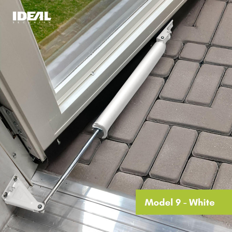 Ideal Security 9GL Bundle Standard Storm Door Closer with GL Lever Handle Set, Adjustable Speed, Smooth Closing for Lightweight to Medium Doors, White