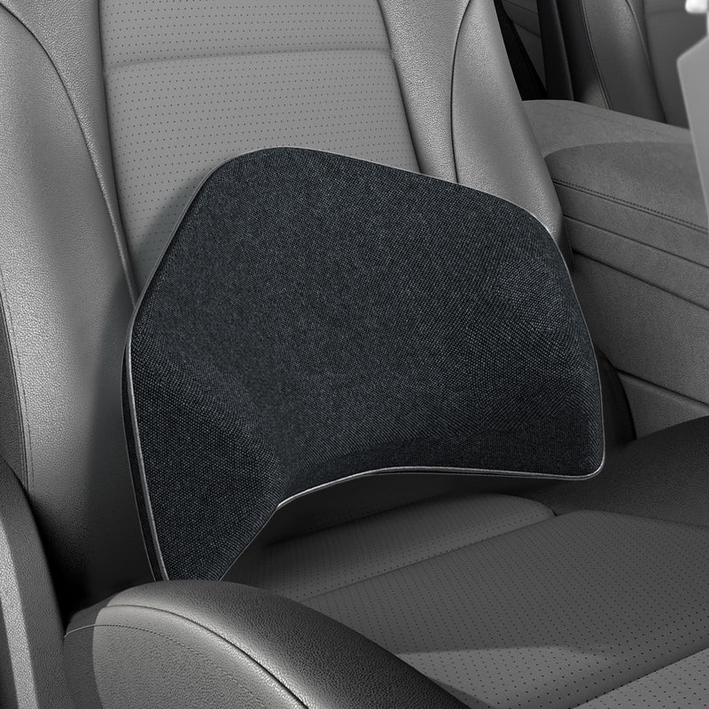 Super Snug Lumbar Support Pillow for Car, 100% Memory Foam Lumbar Pillow with Breathable Removable Cover, Ergonomic Design - Back Pillow Lumbar Support Pillow for Car Seat/Back Pain Relief(Black, 1PC) Backsaver-four