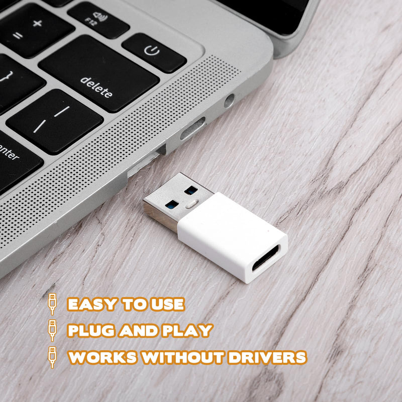 Xthrotsenk 6 PCS USB B to C Adapter USB C to B Adapter White | Female To Male Converter for Most Phone Types Car Charger Connections Wall Plugs