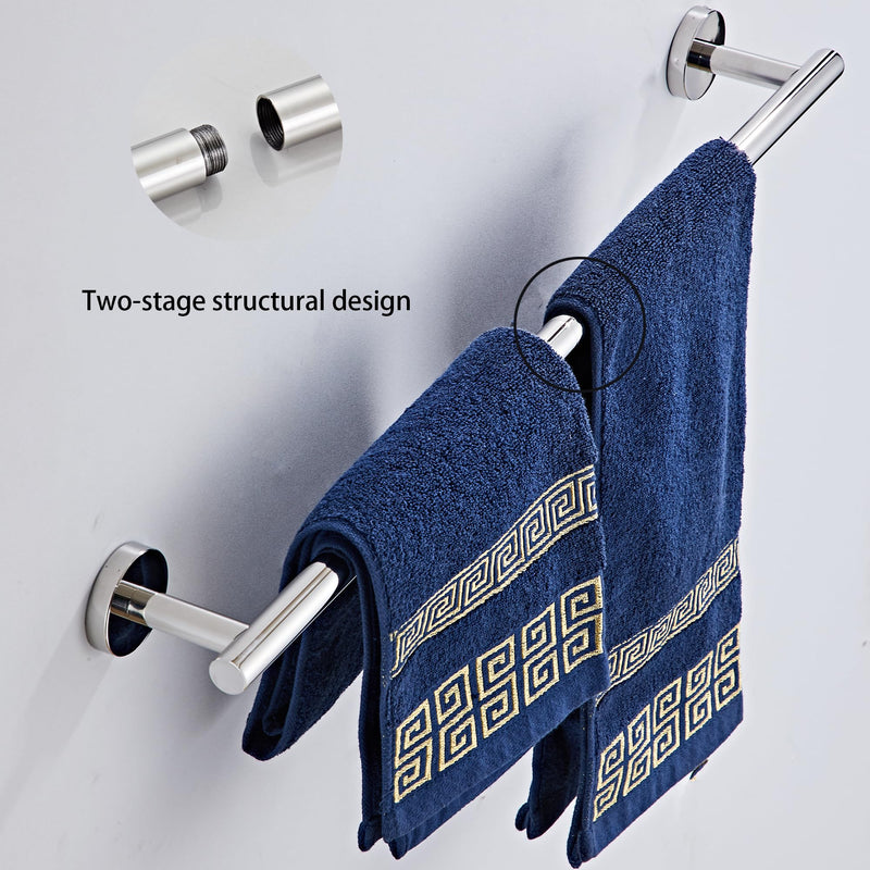 Chrome Bathroom Hardware Set 5 Piece with Towel Racks for Bathroom, SUS304 Stainless Steel Bath Towel Bar Set, 24 Inch Wall Mounted Accessories Kit… Chrome