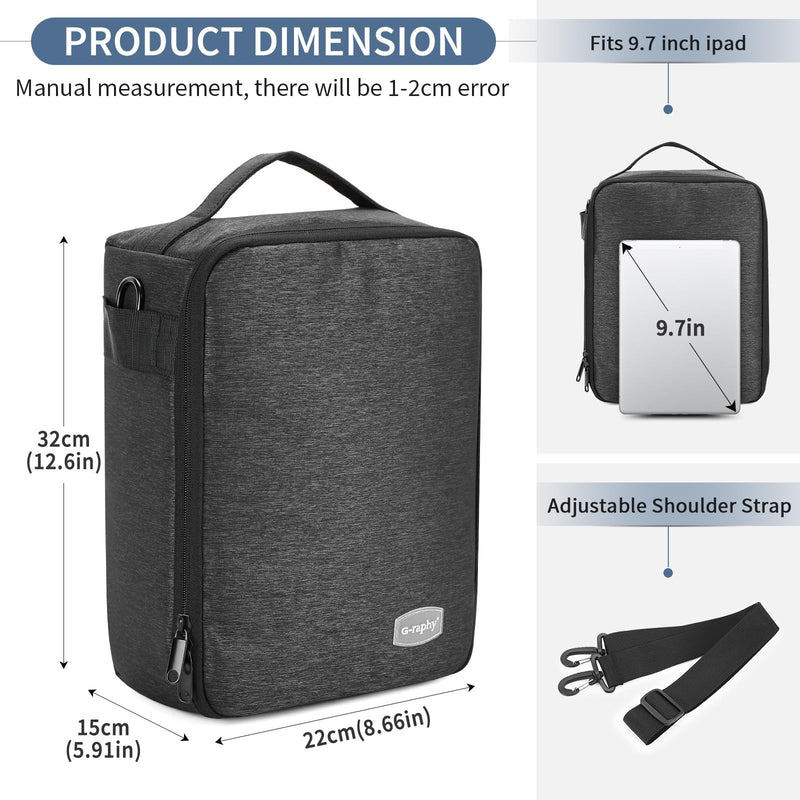 G-raphy Camera Insert Bag Lenses Cases with Large Capacity Camera Case Dividers with Grab Handle and Removal Strap Shockproof for DSLR SLR Mirrorless Cameras and Other Photography Accessories (Grey) Grey