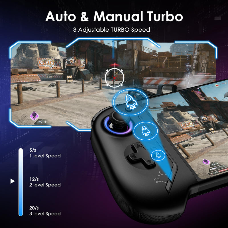 Moonag Switch Controllers Compatible with Nintendo Switch/OLED, Hall Effect One-Piece Controllers with 6-Axis Gyro, Motion Control, Wake-up, Dual Vibration, Turbo, 1000mAh Battery, Black