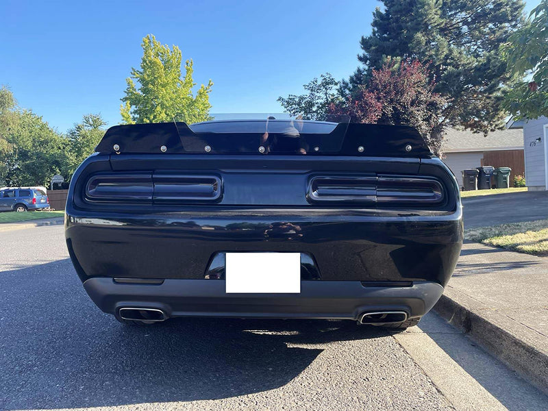 iJDMTOY Blackout Smoked Lens Rear Bumper Reflector Lenses Compatible With 2015-up Dodge Challenger, OE-Spec LH RH Assembly