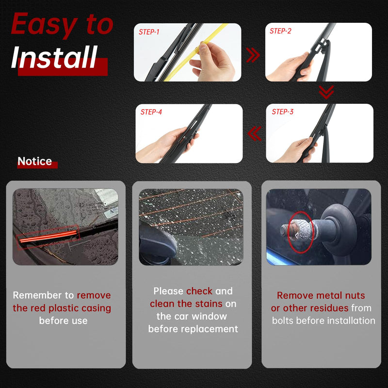OTUAYAUTO Rear Windshield Wiper Arm Blade Set - Replacement for Mazda CX-5 CX5 2013-2023 - Factory Style Back Wiper Cover Accessories Assembly for Rear Window Rear Wiper Arm and Blade Replacement for Mazda CX5 2013-2023