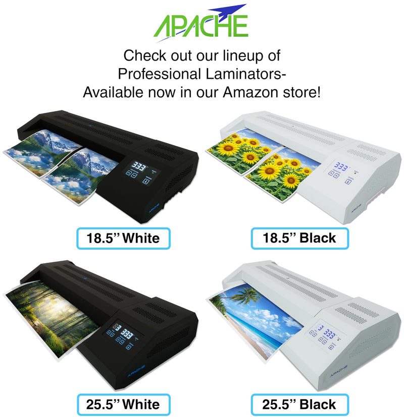 Apache Letter Size Laminating Pouches, 13 Mil, 5 Pack, 9x11.5" | Seals In 10mil Laminator, Holds 8.5x11 Inch Projects, Thermal Laminating Sheets, Clear, Round Corners, Elite Specialty Line