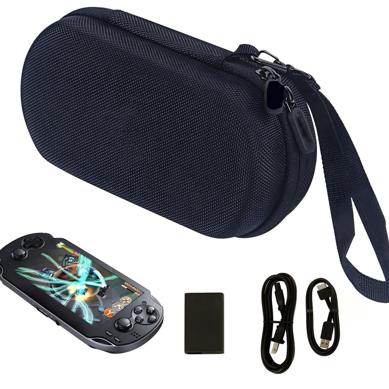 Accessories Kit for PS Vita 1000, Carrying Case for PSV 1000, Protective Case, Front and Back Screen Protectors, 6Pcs Thumb Grip Caps and Charger Cable