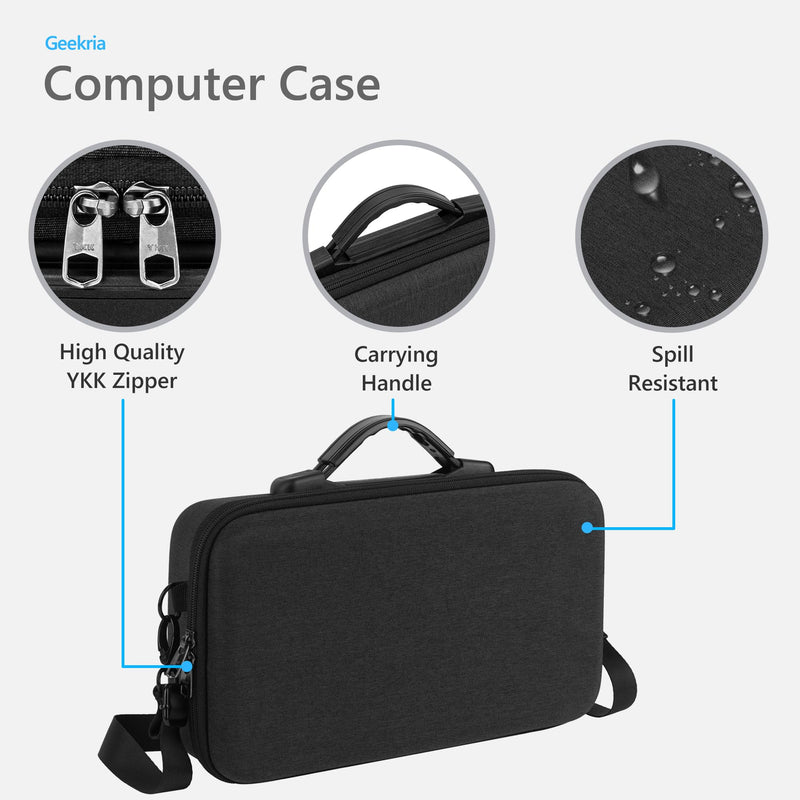 GEEKRIA Mini PC Hard Shell Travel Case, Compatible with KAMRUI Pinova P2 /Pinova P1 /Hyper H2 /AM21 /Hyper H1 /E3 /E3B, GMKtec M5 Ultra /G3 Pro /G3S /M6 Ultra, Mini Computer Carrying Bag