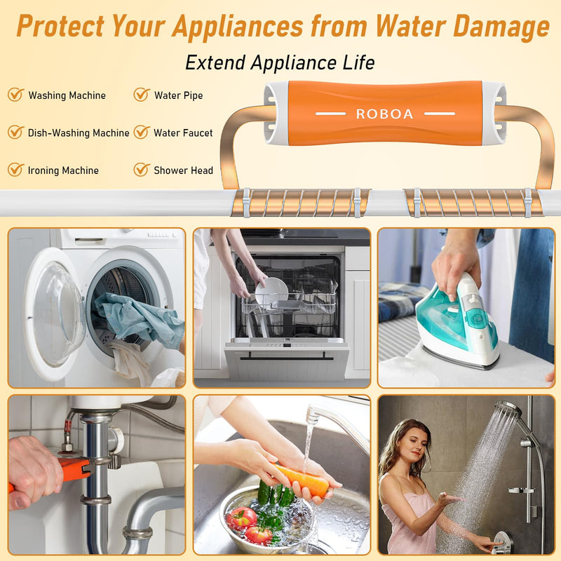 Whole House Capacitive Electronic Water Descaler, Alternative Electronic Salt-Free Hard Water Conditioner, Reduces Limescale Prevents Deposits Build-Up, Different from a Water Softener