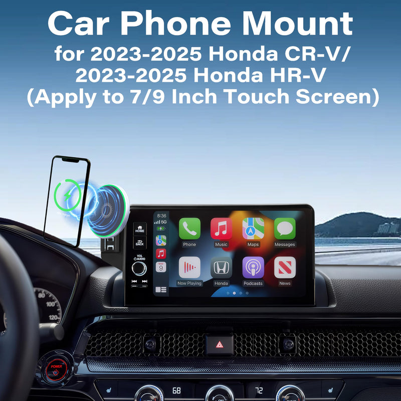 Car Phone Holder for Honda CR-V 2023 2024 2025 / HR-V 2023-2025 Accessories, Apply to 7/9 Inch Touch Screen,15W Fast Magnetic Charger Screen Fixed Clip Cell Phone Mount Hands-Free fit for 2023-2025 CRV/HRV with 7/9 In Screen