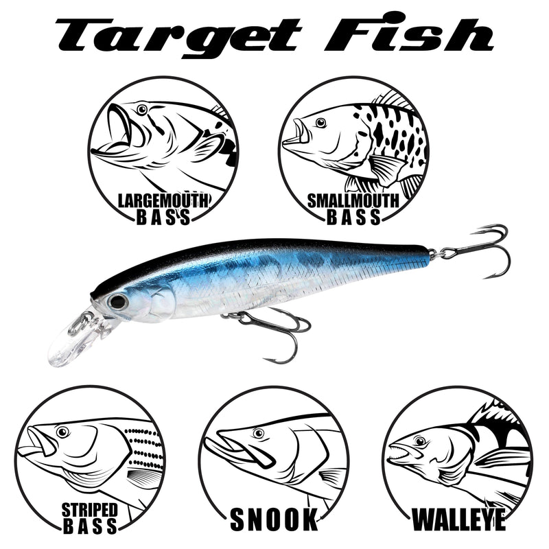 LUCKY CRAFT Pointer 100SP, Jerkbait Side by Side Action Tournament Winning Perfect Wobbling Freshwater Lake Bass Fishing Champion Bait 074 Chrome