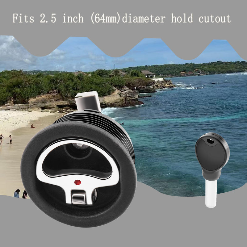 Boat Cam Latch Fits 2-1/2" Hole Mount Latch,Marine Grade O-Handle Latch, Non-Locking Latch,Flush Mount Latch Locking Latch