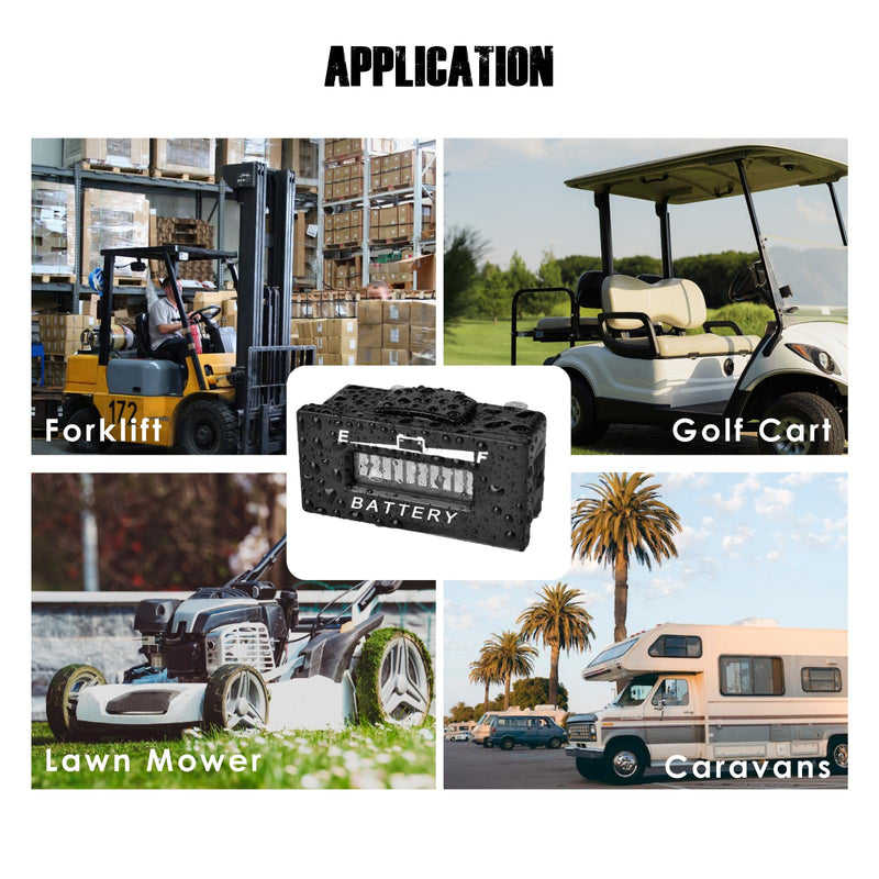 LED Battery Capacity Meter,Charge & Discharge Display,Monitoring The Residual Power of The Equipment,Suitable for Lead-Acid Battery-Driven Rv Forklift Golf Cart Lawn Mower. (12V-24V) 12V-24V