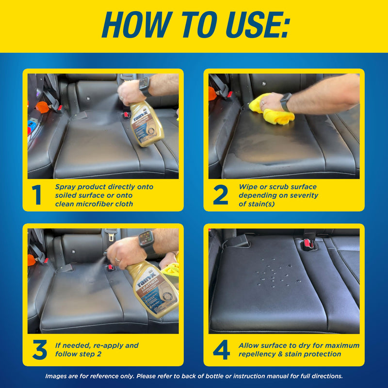 Rain-X 620236SRP Leather Cleaner Conditioner & Repellent for Car Interiors, Cleans + Repels while Moisturizing, Restores Leather to Natural, Fresh Scent without Residue 16 Fl Oz. 16 Fl Oz (Pack of 1)