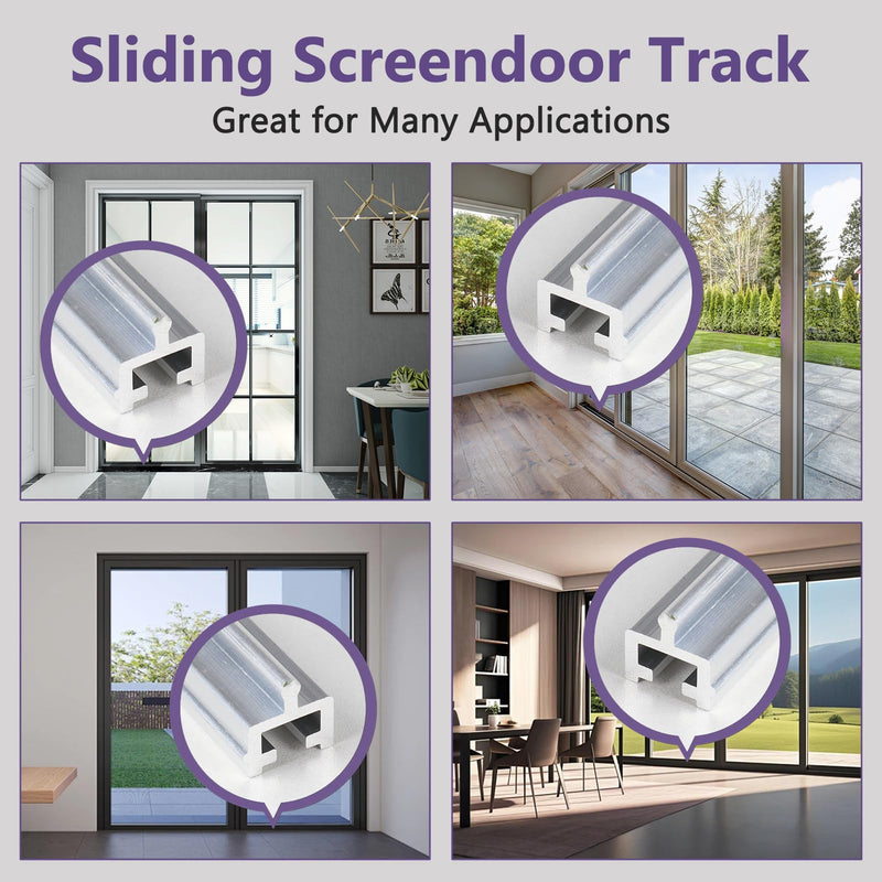 Aluminium Screen Door Track, Screen Track Repair,Sliding Door Track Replacement,Sliding Door Bottom,Terrace Door Guide Bottom Guide - Silvery Aluminium Alloy (75 Inch) 75 Inch