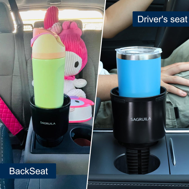 Car Cup Holder Expander, Cup Holder Expander for Car with Stretchable Rubber Base, Large Cup Holder Adapter Compatible with Yeti, Hydro Flask, Nalgene, Stanley, Owala, Bottles in 2.8”-4.13”, 1 Pack