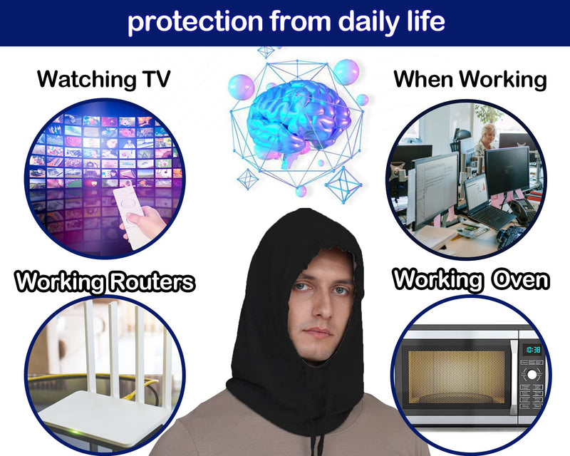 Faraday RF Shielding Hat, 5G WiFi Blocker Cap, Silver Black One Size