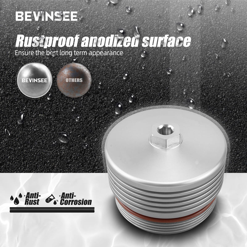 Bevinsee Oil Filtrar Housing Cover 11427525334 Compatible with BMW E90 E92 E91 E93 E60 E81 E82 E87 E88 320i 323i 325i 328i 335i 330i 523i 525i 528i 530i 535i N52 N54 N55 S55 Engines, Aluminum, Silver