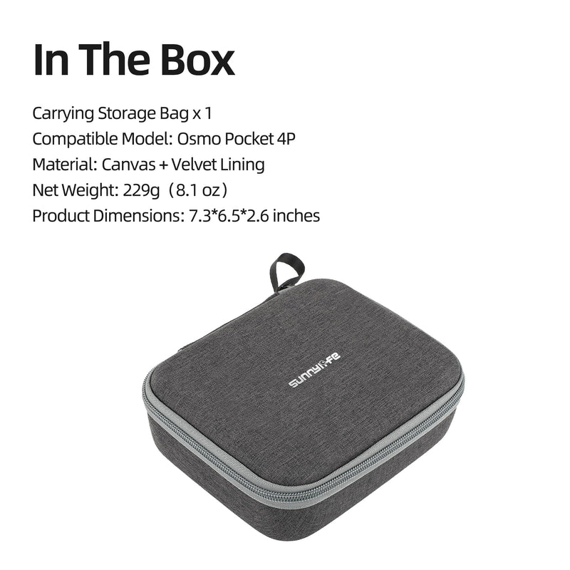 Portable Case Storage Bag for DJI Osmo Pocket 4P Creator Combo Accessories | Compact Hard Case, Velvet Lining, Fits DJI Osmo Pocket 4 Pro Vlog Combo, Power Expansion Combo, Mini Tripod Accessories