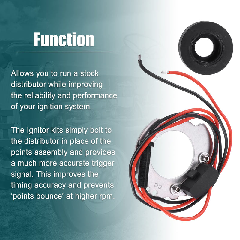 X AUTOHAUX 1244A Electronic Ignition Kit for 12 Volt Negative Ground Systems Points-to-Electronic Kit