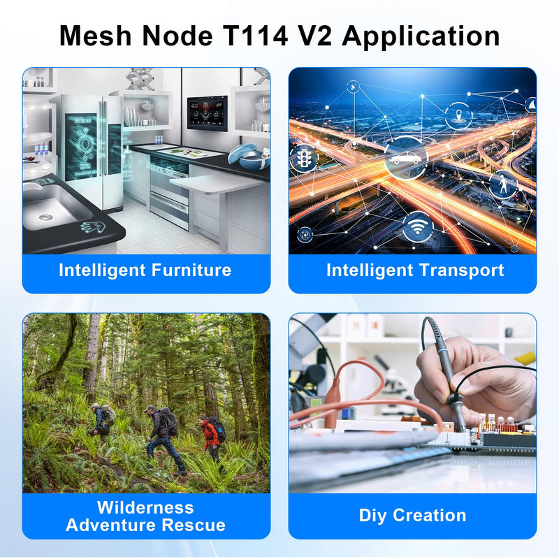 Mesh Node T114 V2 LoRaWAN Meshtastic Board AYWHP Meshtastic Tracker Nordic nRF52480 with Screen GNSS + Screen Case 1.9″ TFT Display 902-928MHz SX1262 Chip BLE WiFi Compatible with Arduino/Meshtastic T114 V2 + Screen Caese + GNSS